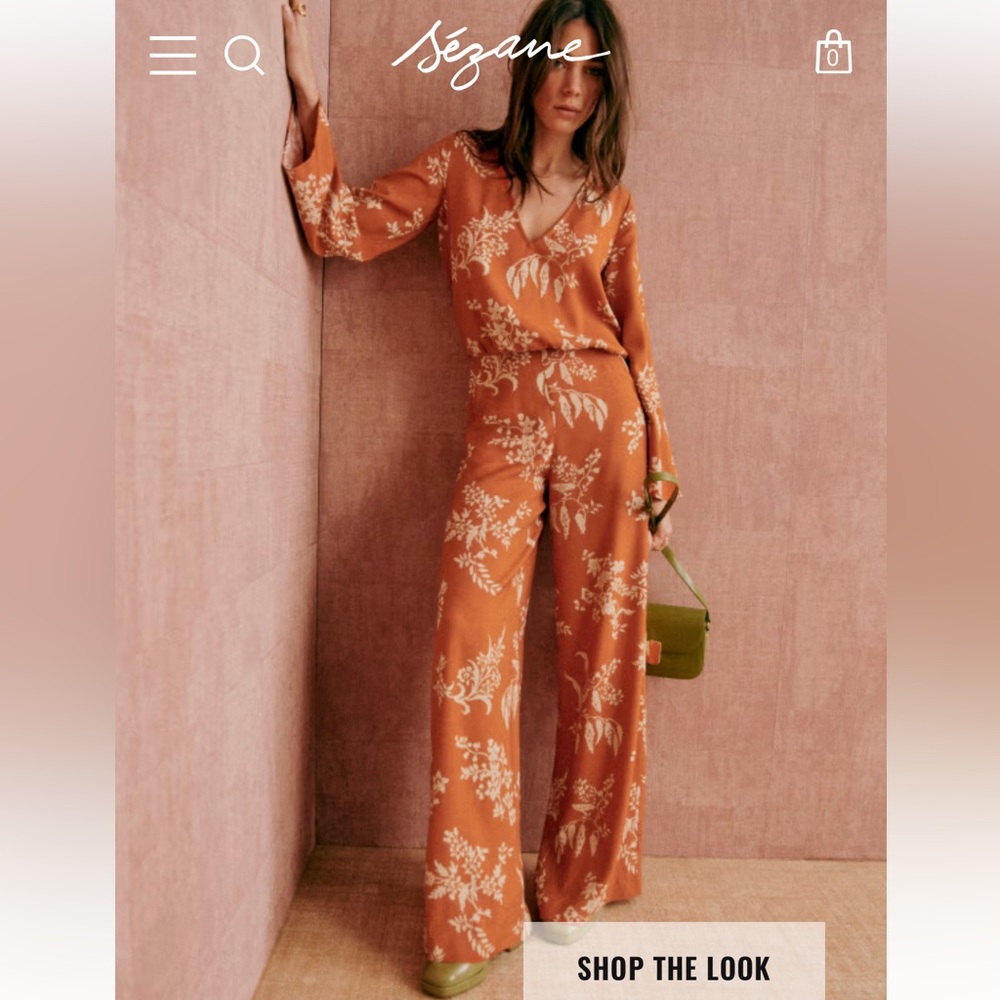 NWT Sezane Pernelle Jumpsuit in bicolour ecru